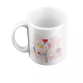 ماگ سرامیکی دسته و داخل سفید BTS-BT21 FH-2294
