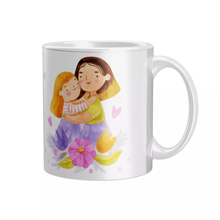 ماگ ( جعبه کادویی رایگان) سرامیکی دسته و داخل سفید روز مادر FH-2562