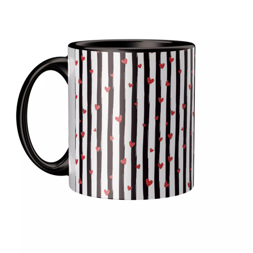 خرید ماگ-لیوان ولنتاین سرامیکی دسته و داخل مشکی FH-2220