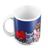 ماگ سرامیکی دسته و داخل سفید BTS-BT21 FH-2236