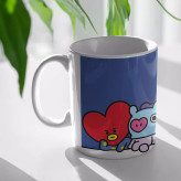 ماگ سرامیکی دسته و داخل سفید BTS-BT21 FH-2236