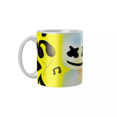 خرید ماگ-لیوان سرامیکی دسته و داخل سفید ماشمالو FH-2023