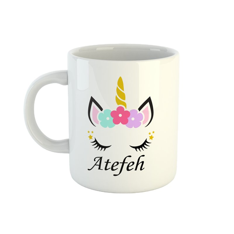 ماگ اسم عاطفه  unicorn کد 12