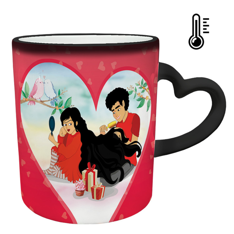 ماگ حرارتی  دسته ساده  عاشقانه کد 26