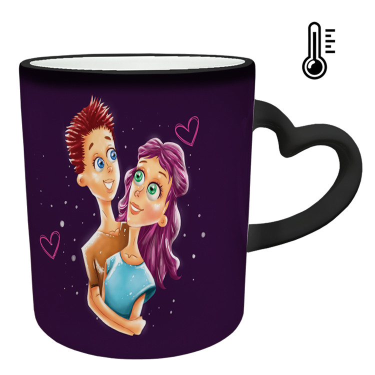 ماگ حرارتی  دسته ساده  عاشقانه کد 155