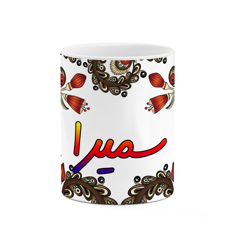 ماگ ( جعبه کادویی رایگان)    اسم سمیرا  سنتی گل و بته کد mgh45646