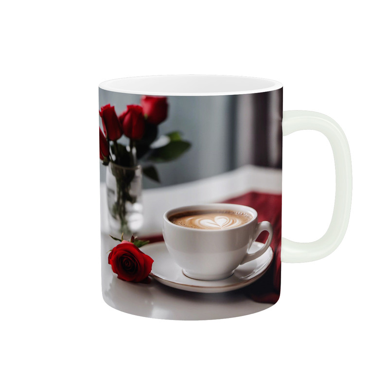 ماگ ( جعبه کادویی رایگان)    قهوه و گل رز کد 880