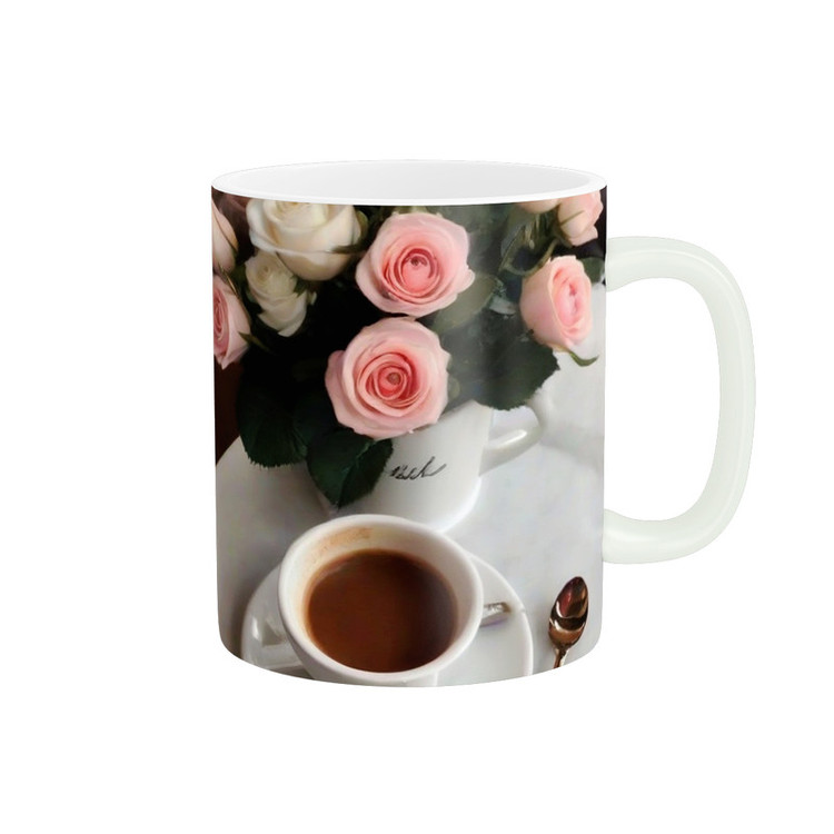 ماگ فنجون قهوه و گل رز کد 1832