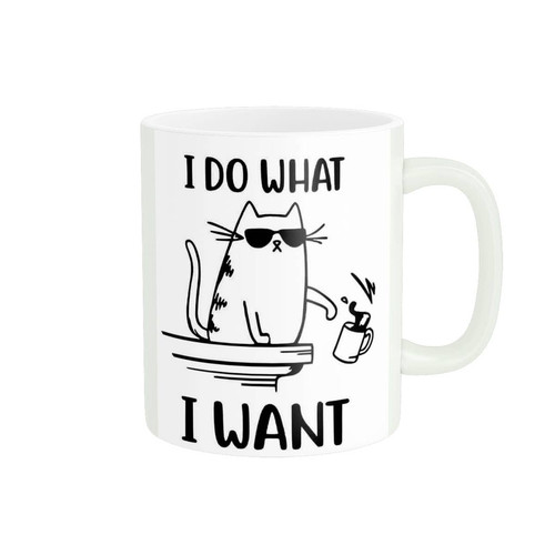 ماگ گربه I do what I want کد 00026