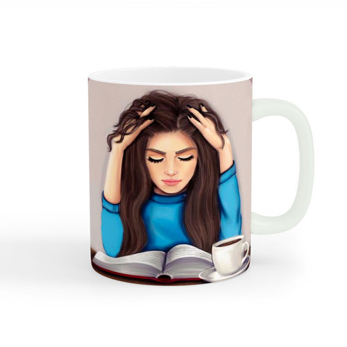 ماگ دختر کتاب خوان کد wall-7738