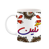 ماگ ( جعبه کادویی رایگان) اسم نگین سنتی گل و بته کد mgh48059