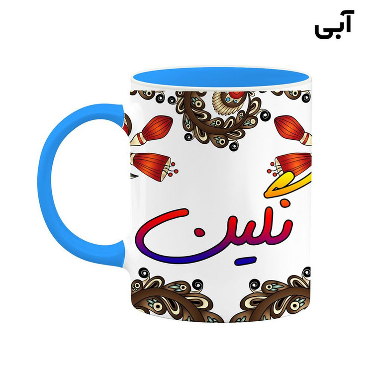 ماگ ( جعبه کادویی رایگان) اسم نگین سنتی گل و بته کد mgh48059