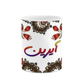 ماگ ( جعبه کادویی رایگان) اسم آیرین سنتی گل و بته کد mgh44008