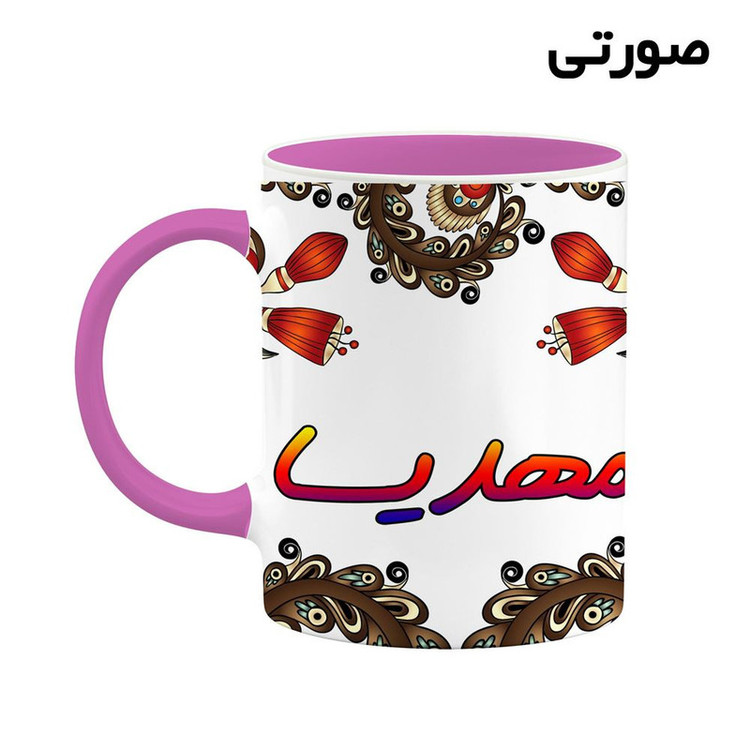 ماگ ( جعبه کادویی رایگان) اسم مهدیسا سنتی گل و بته کد mgh47688