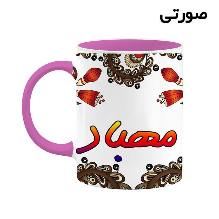 ماگ ( جعبه کادویی رایگان) اسم مهباد سنتی گل و بته کد mgh47662