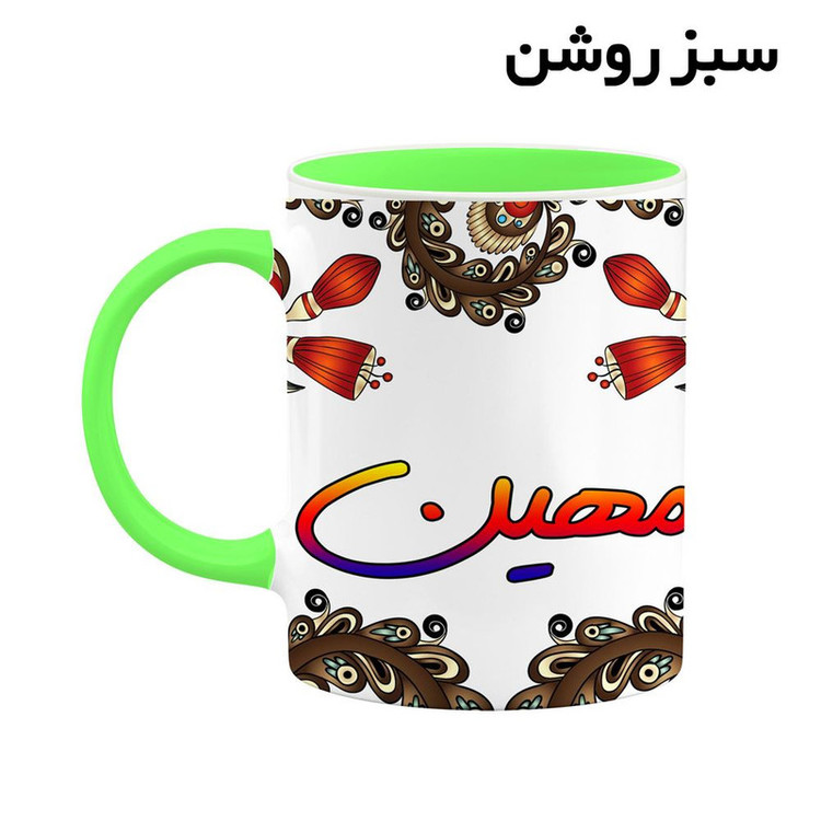 ماگ ( جعبه کادویی رایگان) اسم مهین سنتی گل و بته کد mgh47831