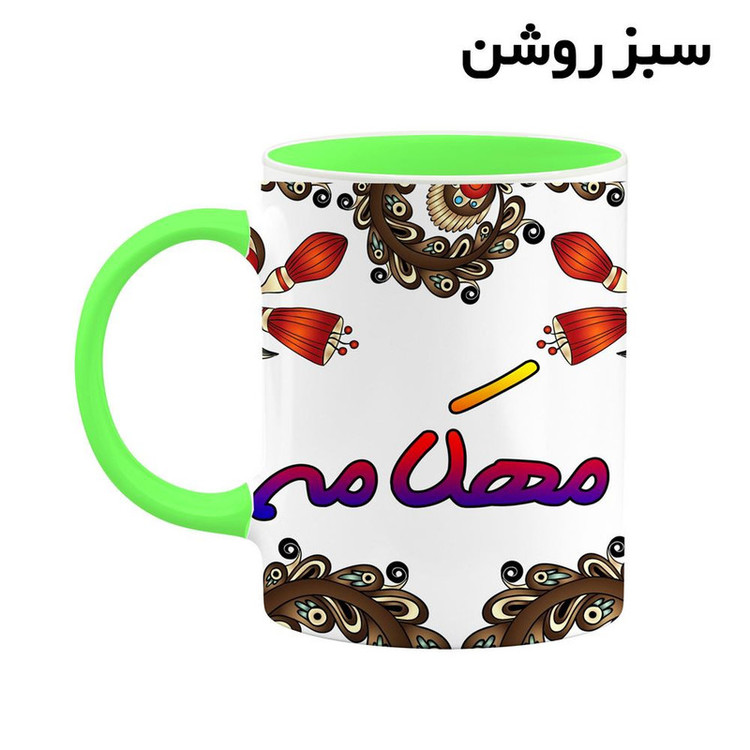 ماگ ( جعبه کادویی رایگان) اسم مهکامه سنتی گل و بته کد mgh47803