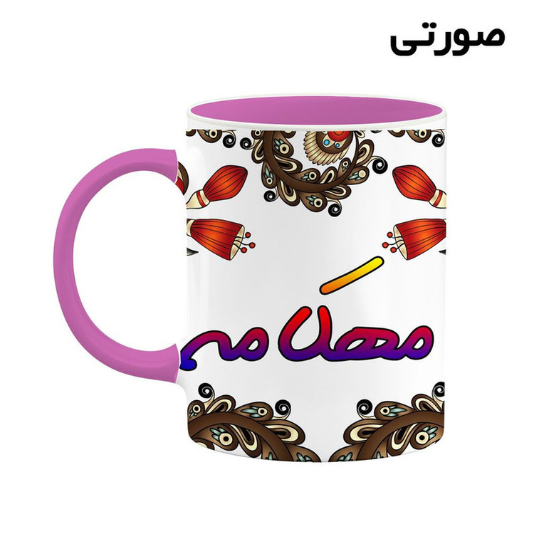 ماگ ( جعبه کادویی رایگان) اسم مهکامه سنتی گل و بته کد mgh47803