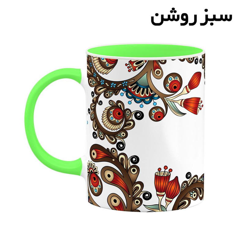 ماگ ( جعبه کادویی رایگان) اسم لیرا سنتی گل و بته کد mgh46923
