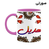 ماگ ( جعبه کادویی رایگان) اسم هدیل سنتی گل و بته کد mgh48238