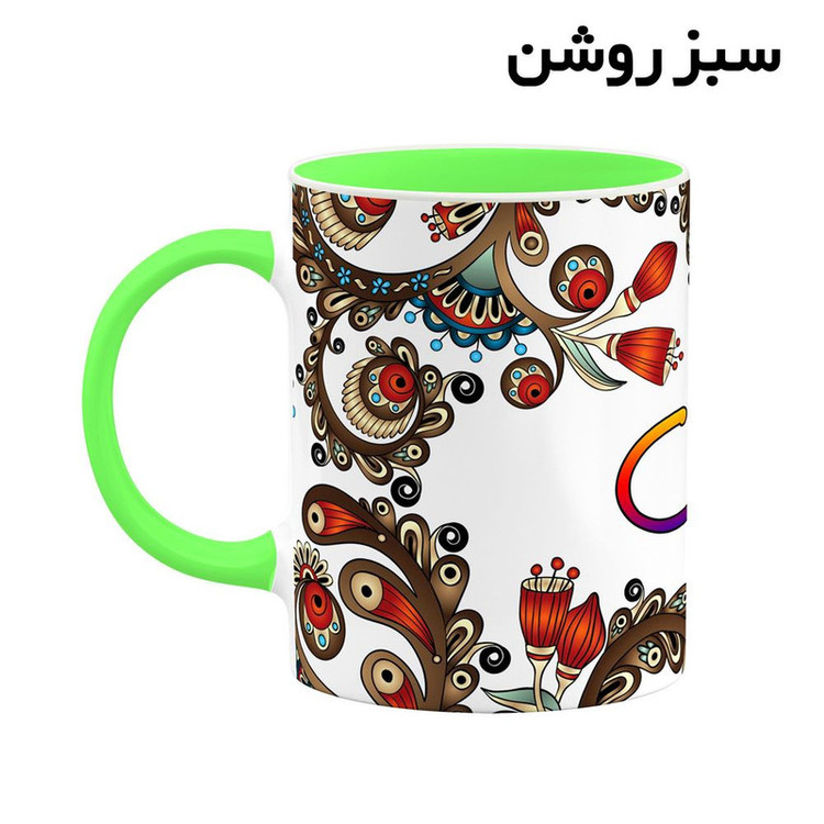 ماگ ( جعبه کادویی رایگان) اسم مانوش سنتی گل و بته کد mgh46988