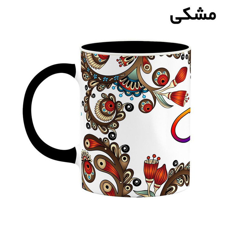 ماگ ( جعبه کادویی رایگان) اسم الکوس سنتی گل و بته کد mgh43723