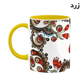 ماگ ( جعبه کادویی رایگان) اسم الینا سنتی گل و بته کد mgh43752
