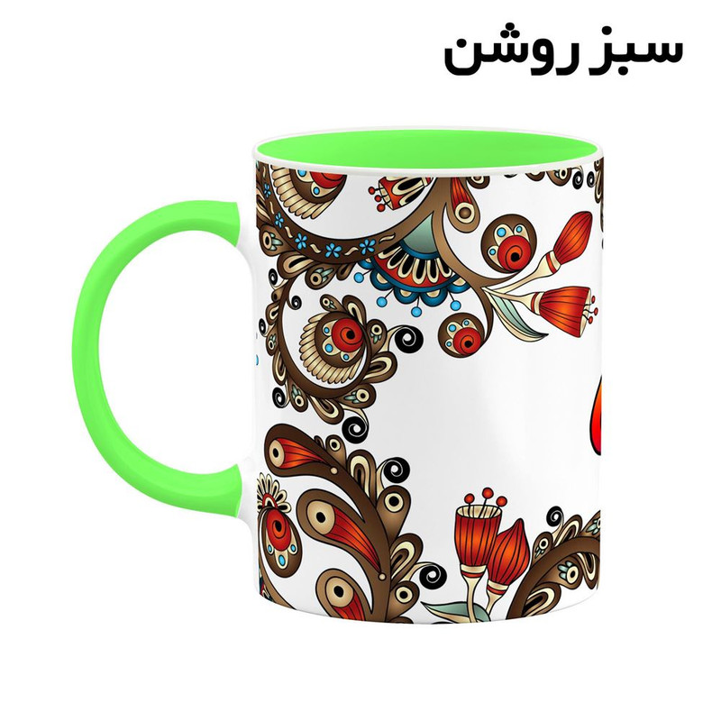 ماگ ( جعبه کادویی رایگان) اسم الینا سنتی گل و بته کد mgh43752