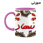 ماگ ( جعبه کادویی رایگان) اسم نیهاد سنتی گل و بته کد mgh48190