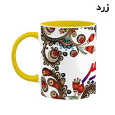 ماگ ( جعبه کادویی رایگان) اسم شهپر سنتی گل و بته کد mgh45885