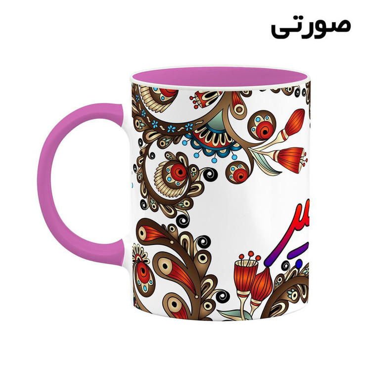 ماگ ( جعبه کادویی رایگان) اسم شهپر سنتی گل و بته کد mgh45885