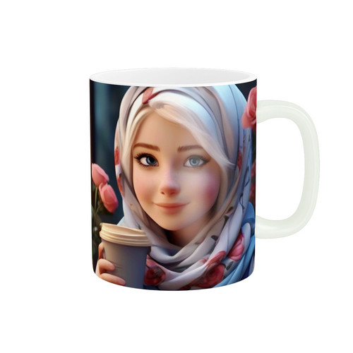 ماگ ( جعبه کادویی رایگان) فنجون قهوه و گل رز کد 1624