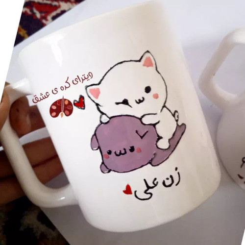 ماگ ( جعبه کادویی رایگان) فانتزی کیوت گربه ای هدیه عاشقانه قابل سفارش به سلیقه شما