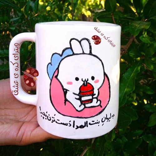 ماگ ( جعبه کادویی رایگان) دخترانه کیوت سفارشی با تمام اسم ها