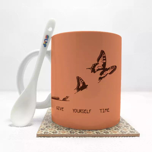 ماگ ( جعبه کادویی رایگان) پروانه8 بدون .،زیر لیوانی . کد 93