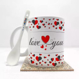 ماگ ( جعبه کادویی رایگان) عشق love بدون .،زیر لیوانی . کد 196