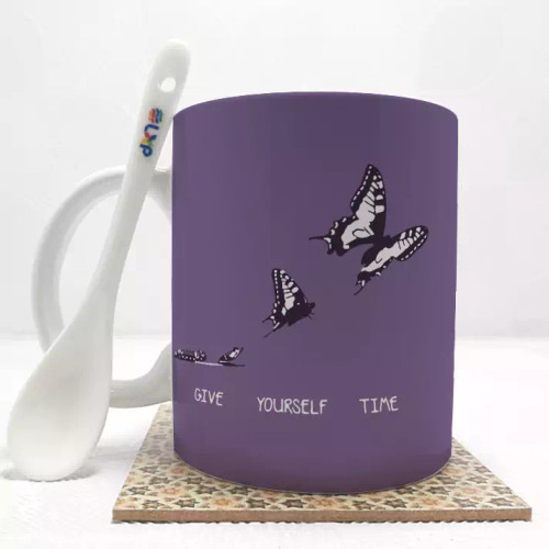 ماگ ( جعبه کادویی رایگان) پروانه1 بدون .،زیر لیوانی . کد 93