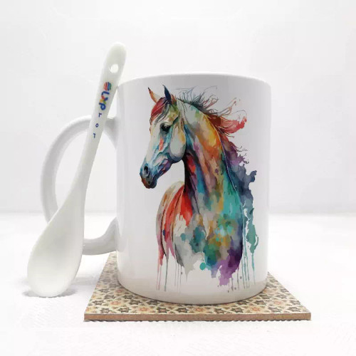 ماگ ( جعبه کادویی رایگان) اسب بدون .،زیر لیوانی . کد 356