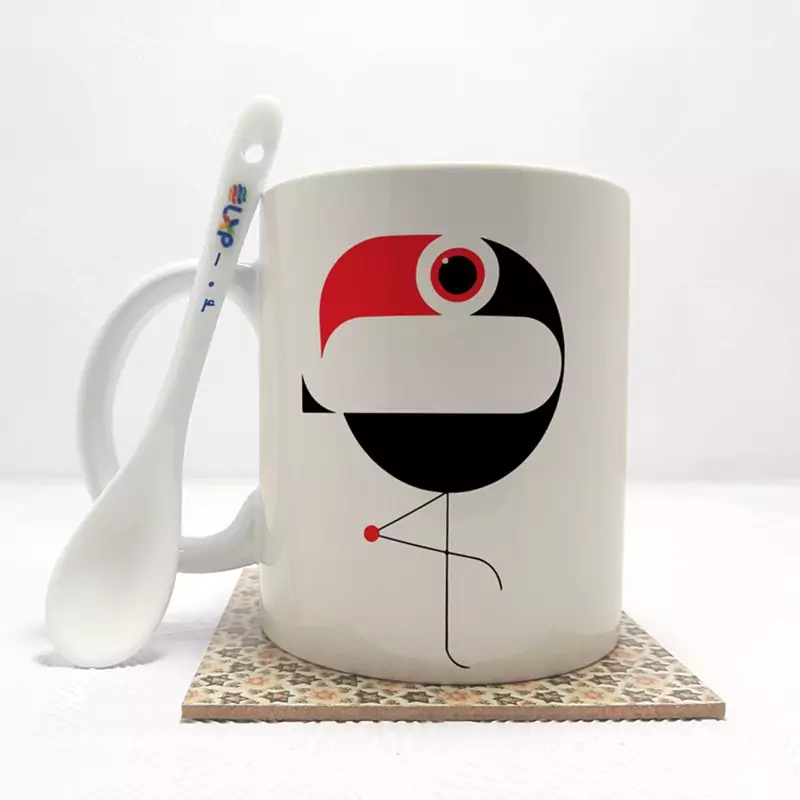 ماگ ( جعبه کادویی رایگان)   گرافیکی  بدون .،زیر لیوانی  . کد 104