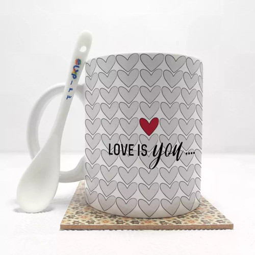 ماگ ( جعبه کادویی رایگان) عشق love بدون .،زیر لیوانی . کد 143