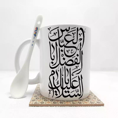ماگ ( جعبه کادویی رایگان) محرم یا ابالفضل العباس بدون .،زیر لیوانی . کد 345