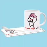 ماگ ( جعبه کادویی رایگان) دختر کلاه بسر اسم نیکا ، . .