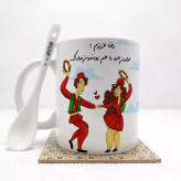 ماگ ( جعبه کادویی رایگان) رضاعزیزم اولین عید باهم بودنمون مبارک (با قابلیت تغییر نام) بدون .،زیر لیوانی . کد 88