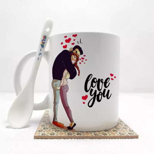 ماگ ( جعبه کادویی رایگان) عشق love بدون .،زیر لیوانی . کد 141