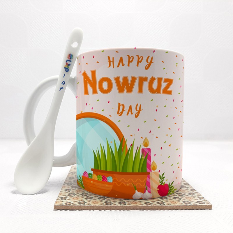 ماگ ( جعبه کادویی رایگان)     Happy Nowruzبدون .،زیر لیوانی  . کد 154