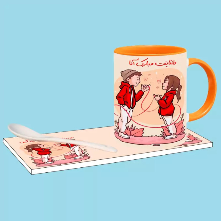 ماگ ( جعبه کادویی رایگان) ولنتاینت مبارک اسم آنا ، . .