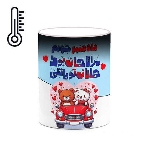 ماگ ( جعبه کادویی رایگان) حرارتی اسم ماه منیر عاشقانه کد mgn68616