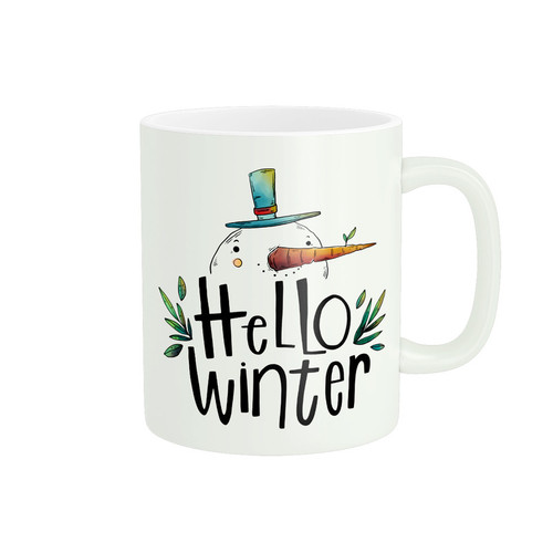 ماگ ( جعبه کادویی رایگان) پادآفرین زمستان Hello Winter آدم برفی کد PM822