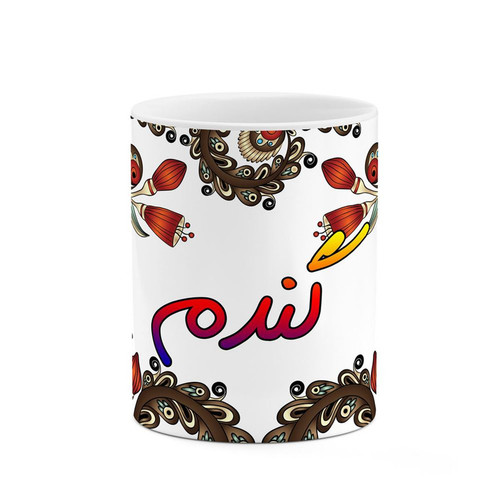 ماگ ( جعبه کادویی رایگان) اسم گندم سنتی گل و بته کد mgh46838