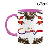 ماگ ( جعبه کادویی رایگان) اسم مهربخش سنتی گل و بته کد mgh47739